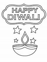 Diwali Coloring Cards Happy Printable Card Print sketch template