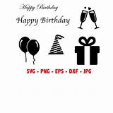 Svg Birthday Instant Happy Eps Dxf sketch template