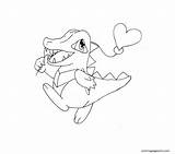 Totodile Pokemon sketch template