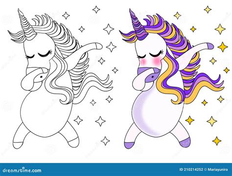 dabbing unicorn stock vector illustration  stylist