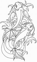 Koi Fish Tattoo Coloring Pages Japanese Drawing Tattoos Adult Dessin Coloriage Metacharis Colouring Book Deviantart Drawings Color Sketches Designs Trait sketch template