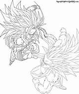 Lineart Ssj5 Father Son sketch template
