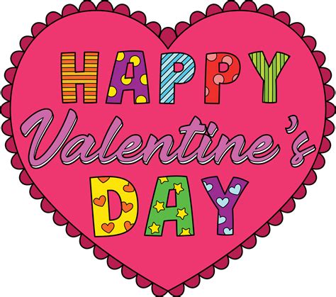 happy valentines day cartoon colored clipart  vector art