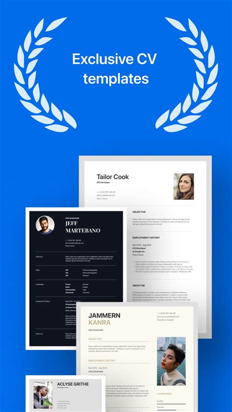 resume builder job cv creator  iphone