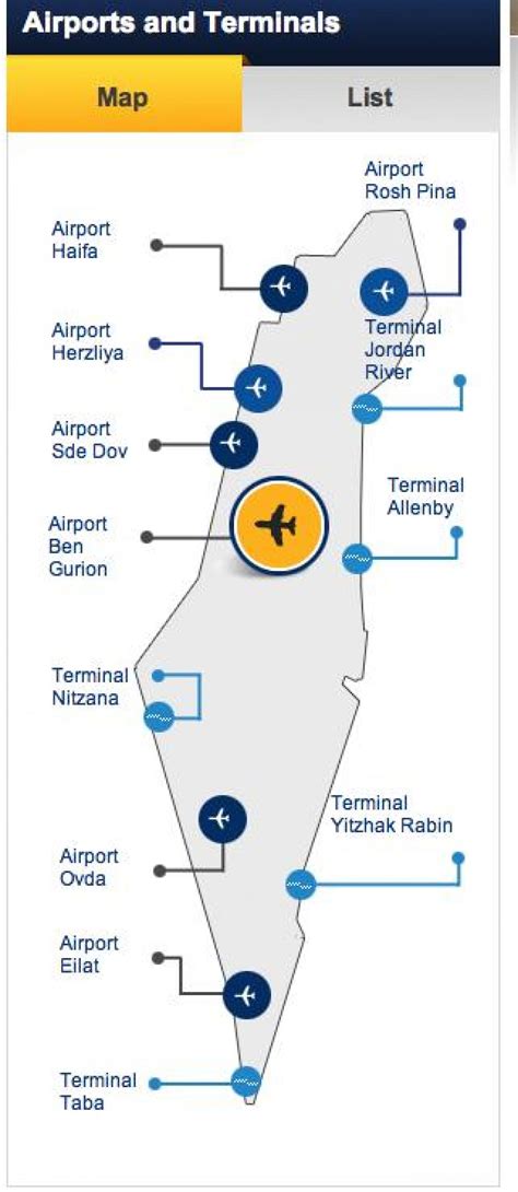 map  israel airports airports location  international airports
