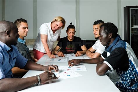 language training for refugees in a german camp a female