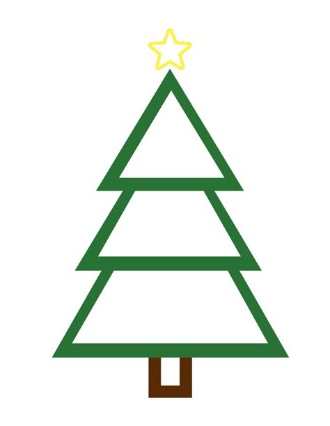 outline  christmas tree clipartsco