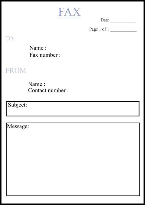 personal fax cover sheet templates
