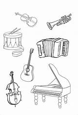Coloring Music Instrument sketch template