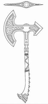 Viking Hache Axe Skyrim Dessin Cosplay Battle Drawing Tattoo Guerre Tatouage Steel Machado Fantasy Props Idées Volpin Armor Volpinprops Tatouages sketch template