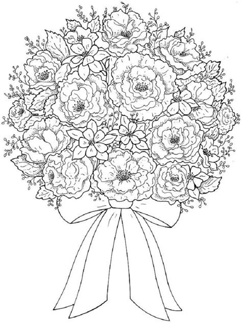 rose bouquet coloring pages flower coloring pages flowers coloring