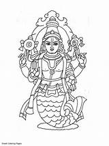 Hindu Coloring Pages God Goddesses Gods Printable Matsya Goddess Krishna Adult Elephant India Mandala Shiva Colouring Puppets Finger Avatar Kids sketch template