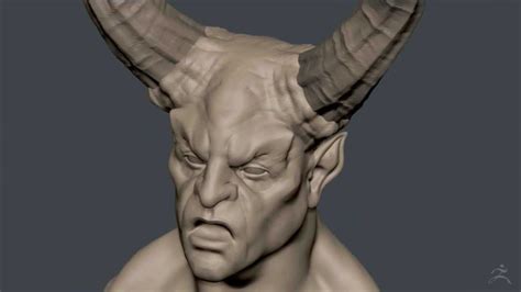 Zbrush Sculpting Bighorn Demon Bust Youtube
