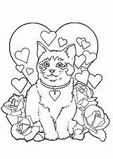 Kleurplaat Rozen Coloring Poes Hartjes Pages Kids Book Colouring sketch template