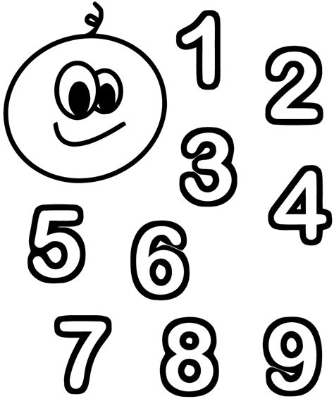 numbers coloring pages  kids printable   riset