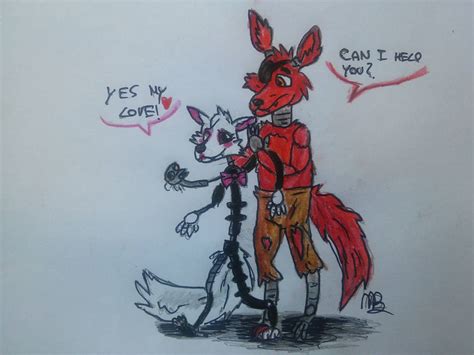 Fnaf Foxy And Mangle Traditional Drawing By Sarahthefox97 On Deviantart