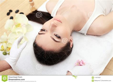 Spa Woman Beautiful Woman Relaxing In Spa Salon High
