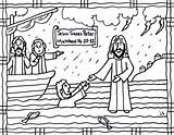 Water Jesus Coloring Walks Sheet Peter Bible Pages Walking Preschool Kids School Sunday Saves Crafts Walk Church Clipart Card Printable sketch template