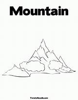 Coloring Pages Mountain Clipart Mountains Popular Color Coloringhome Library Comments sketch template