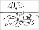 Beach Coloring Pages Umbrella Toys Colouring Clipart Kids Color Printable Ball Clip Coloringpagesfortoddlers Play Fun Summer Sheets Library Adults Print sketch template