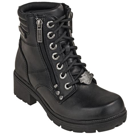 harley davidson boots women s d83877 zip up black motorcycle boots