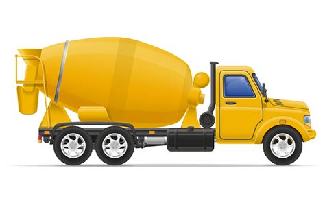cargo truck concrete mixer vector illustration  vector art
