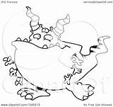 Monster Outline Horned Clip Illustration Cartoon Royalty Toonaday Rf Clipart Regarding Notes sketch template