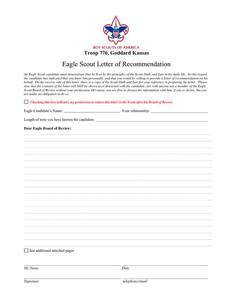 eagle scout recommendation letter template cover letter sample
