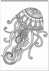 Jellyfish Mandalas Tieren Getcolorings Mandala Sheets マンダラ 動物 sketch template