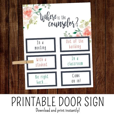 counselor sign school counselor door sign etsy