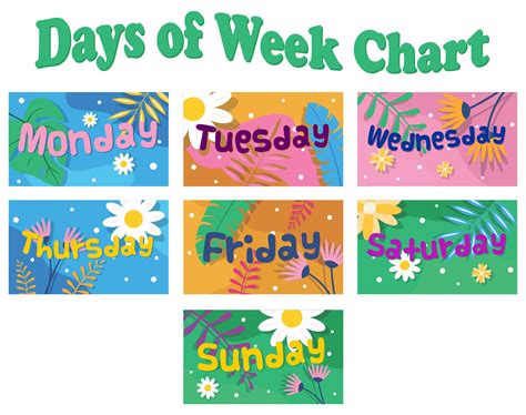 printable days   week chart