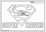 Coloring Pages Seahawks Seattle Printable Logo Football Nfl Color Helmet Seahawk Sheets Kids Stencil Logos Wilson Russell Super Hawks Template sketch template
