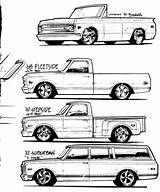 C10 Trucks Pickup Pickups Suburban sketch template