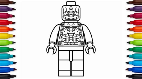 draw lego captain america marvel superheroes coloring pages