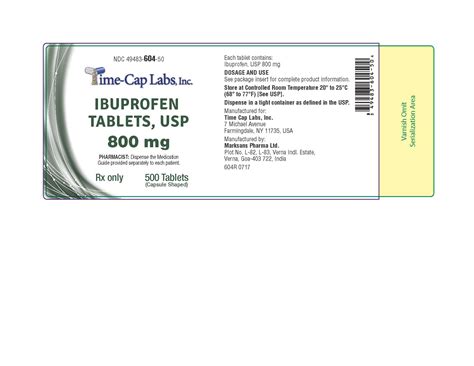 ibuprofen time cap laboratories  fda package insert