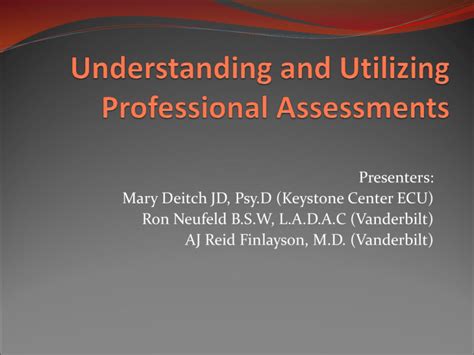 understanding professional assessments