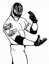 Coloring Wwe Pages Mysterio Rey Wrestling Printable sketch template