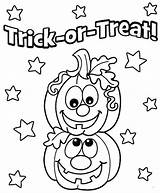 Halloween Coloring Pages Treat Trick Printable Pumpkin Pre Mummy Happy Preschool Sheets Oriental Trading Print Colouring Kids Preschoolers Color Holidays sketch template