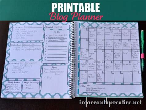 printable blog planner infarrantly creative