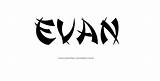 Tattoo Name Evan Designs sketch template