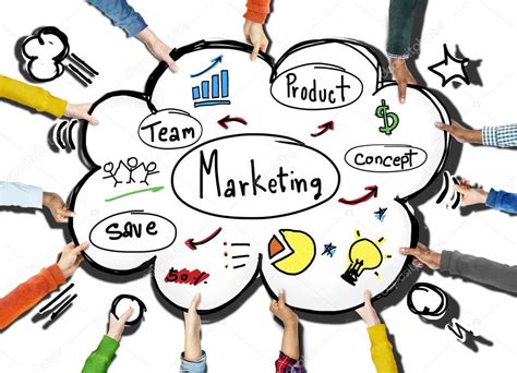 concepto de publicidad comercial la comercialización estrategia equipo negocios — fotos de stock