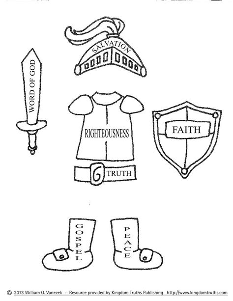 kingdom truths publishing armor  god lesson bible coloring pages