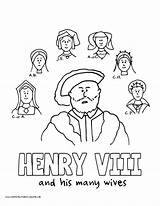 Viii Henry Coloring Pages Wives Colouring King History Template His Printables sketch template