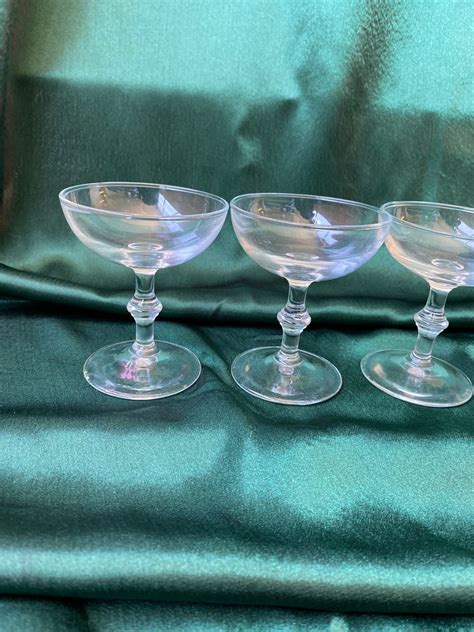 Vintage Margarita Glasses Abstract Stem Cocktail Glasses Etsy