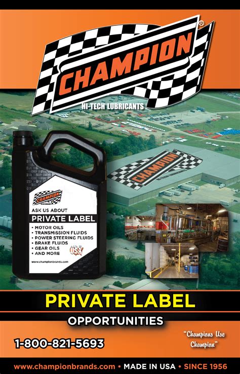 champion launches  private label interactive catalog  motor oils chemicals additives