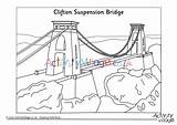 Bridge Suspension Colouring Clifton Coloring Drawing Simple Getdrawings Pages Getcolorings Village Activity Explore sketch template
