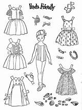 Paper Doll Dolls Printable Coloring Friend Template Freda Friendly Dress sketch template