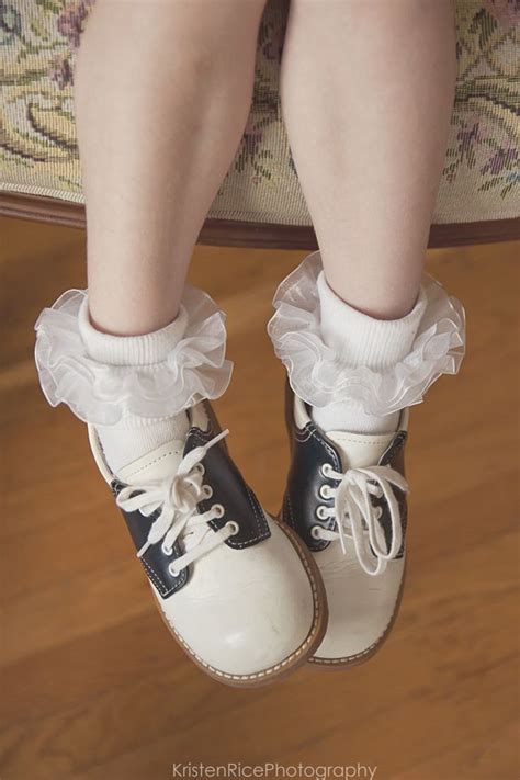 saddle shoes vintage retro navy blue and white ruffle socks ruby