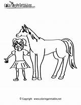 Coloring Horse Girl Printable Pages Animal Thank Please Coloringprintables sketch template