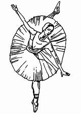 Coloring Ballerina Dancing Ballet Performance Pages Colorluna Choose Board sketch template